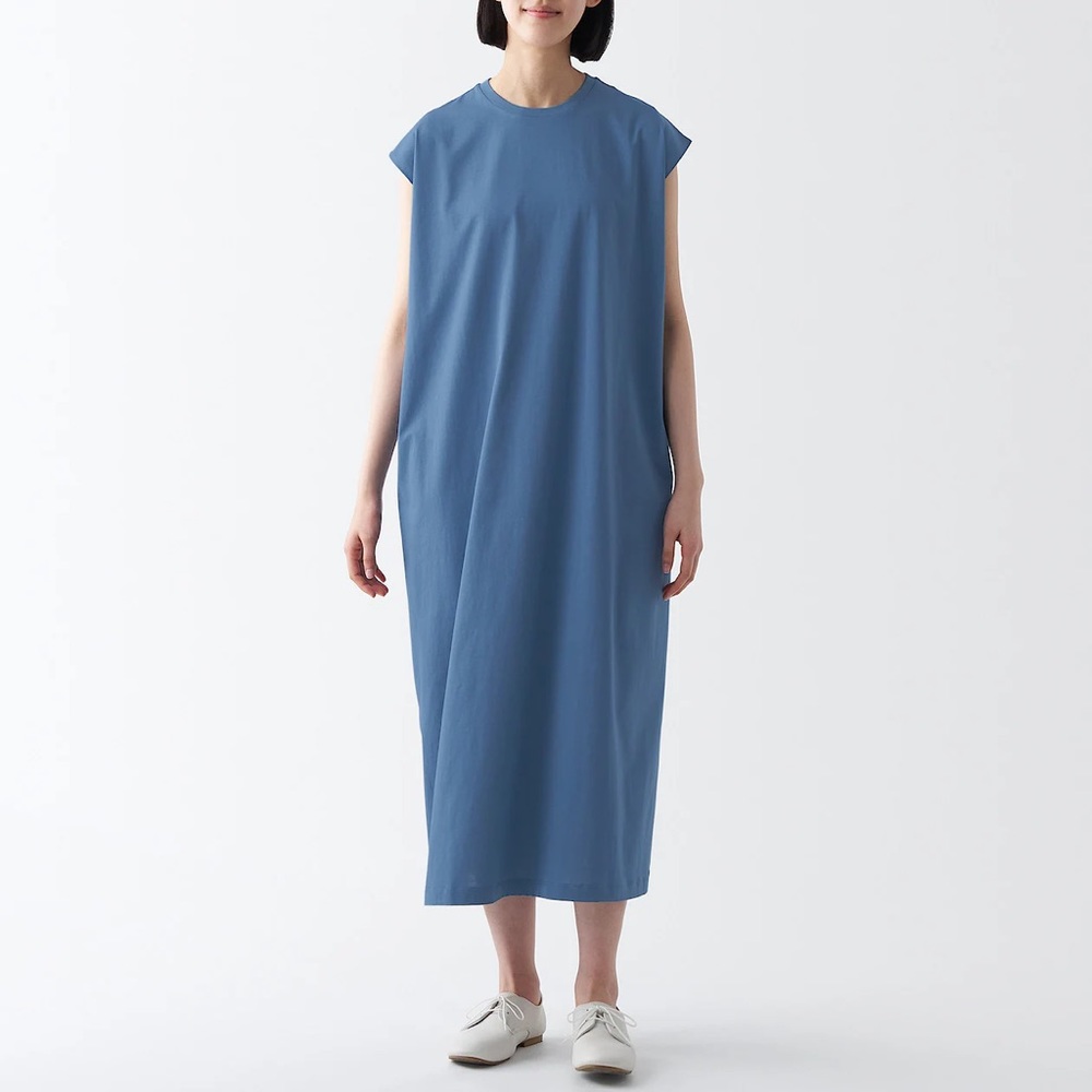 MUJI FRENCH SLEEVE LONG DRESS